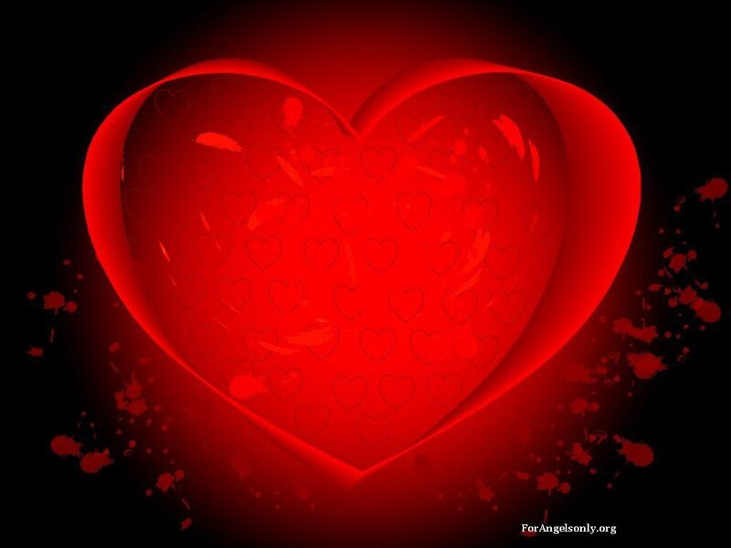 Red heart with splatters