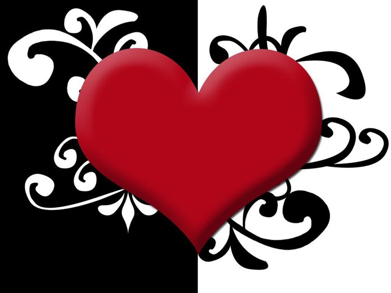 Red Heart with Swirls — Dramatic