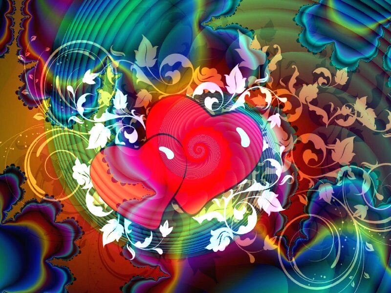 Red Heart with Swirls — Vibrant