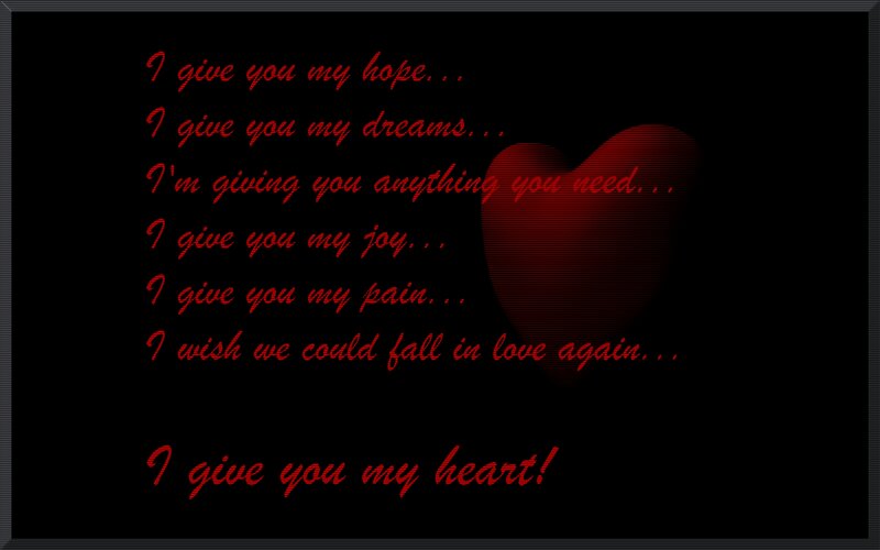 Red Heart with Text — Black, Romantic