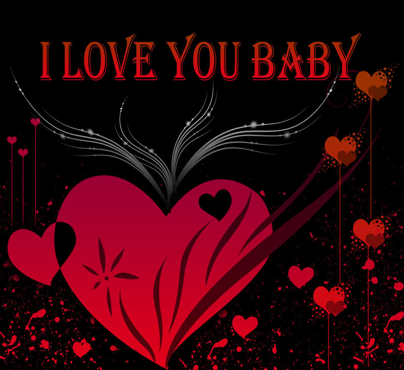 Red Heart with Text — Black