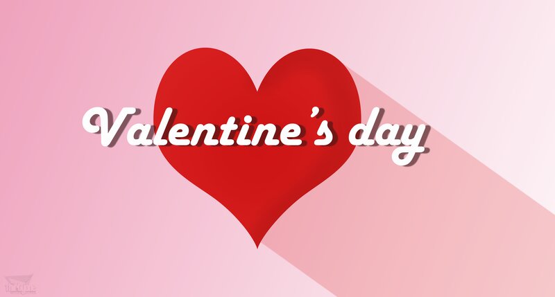 Red Heart with Text — Pink