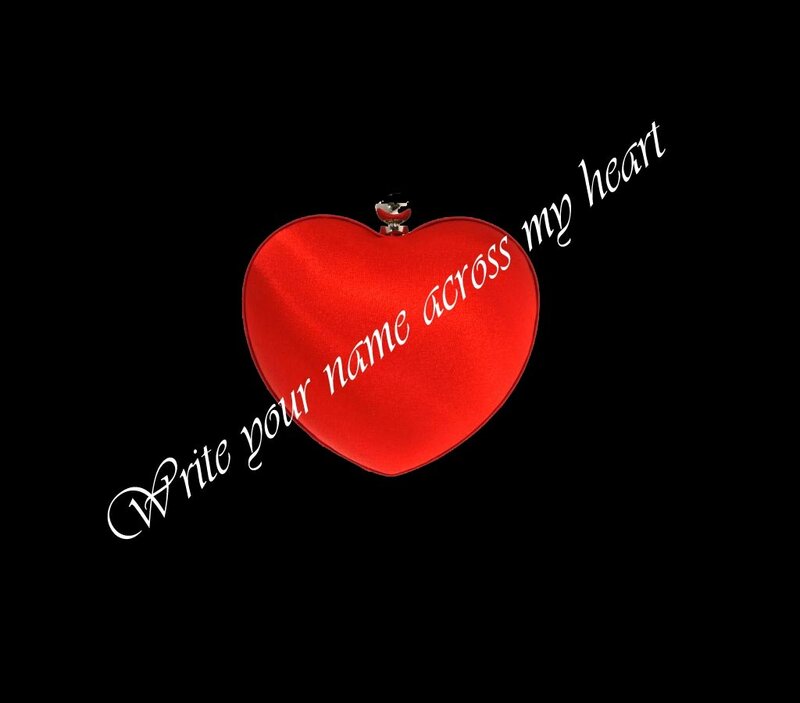 Red Heart with Text — Romantic, Digital Art