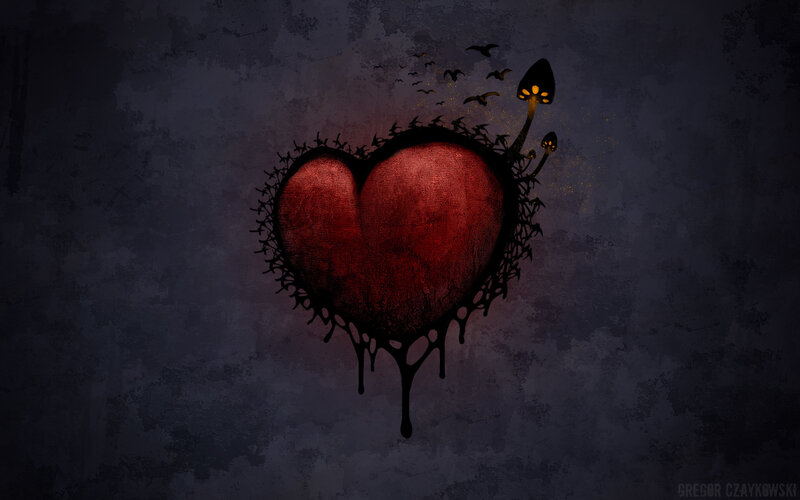 Red Heart with Thorns — Dark