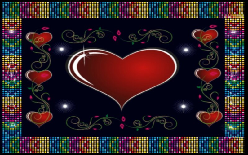 Red Heart with Vines