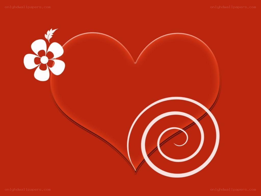 red heart with white flower