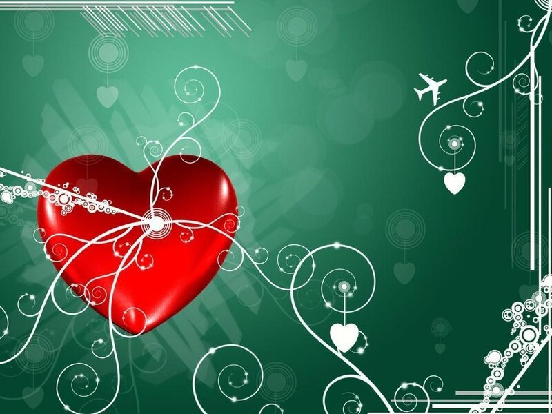 red heart with white swirls