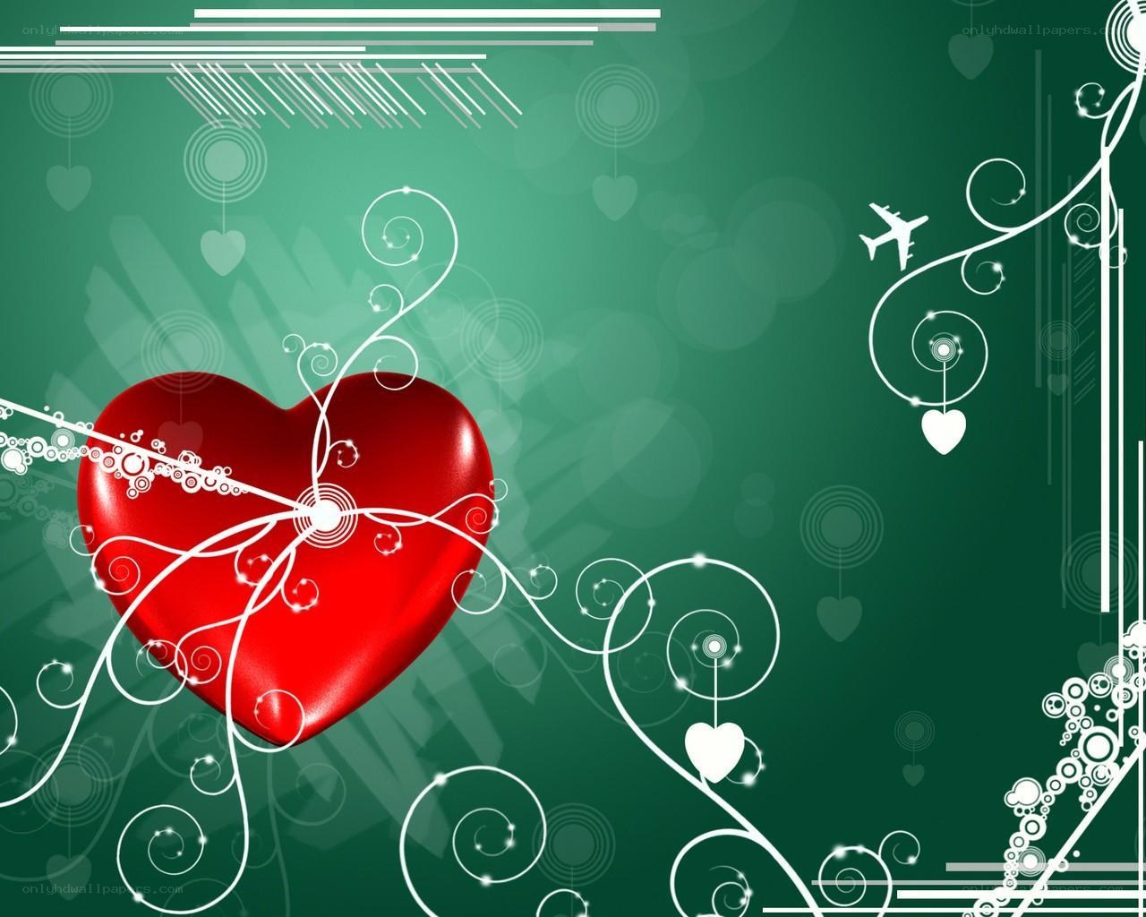 red heart with white swirls