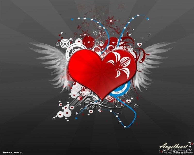 Red Heart with Wings — Digital Art