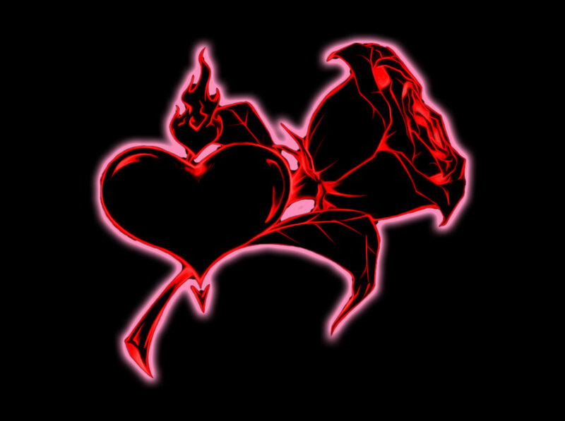Red Heart with Wings — Dramatic, Digital Art, Flame