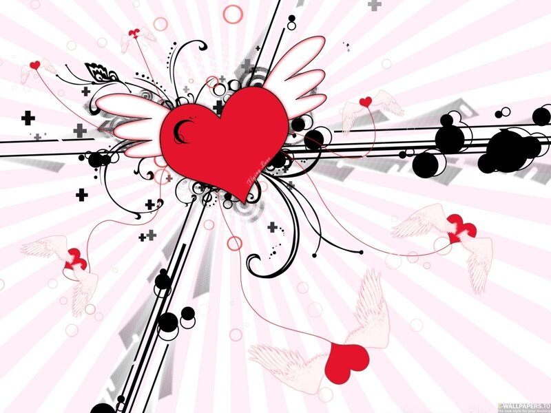 Red Heart with Wings — Playful