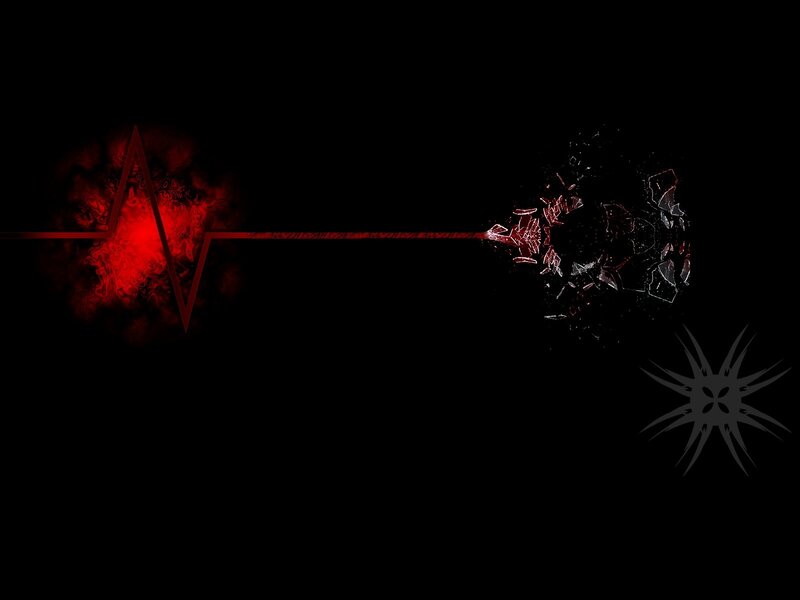 Red heartbeat and shattered glass