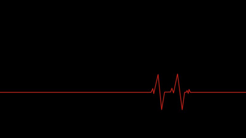 Red Heartbeat Line — Black, Calm