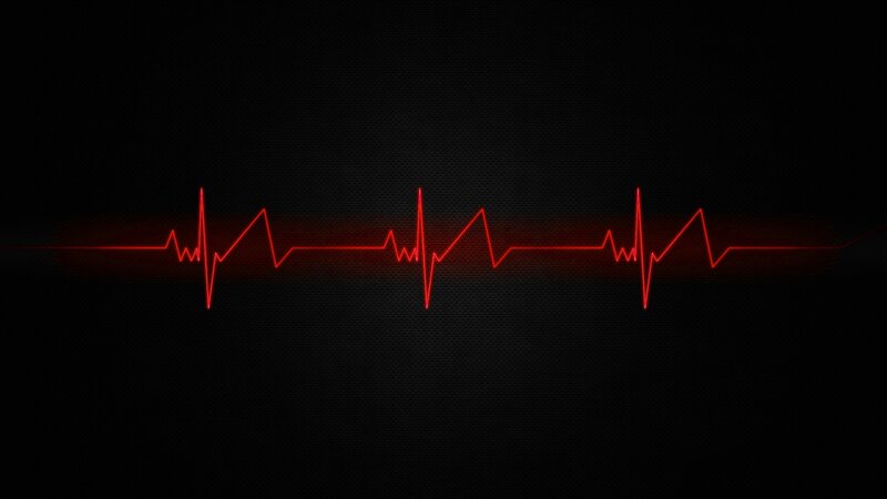 Red Heartbeat Line — Black