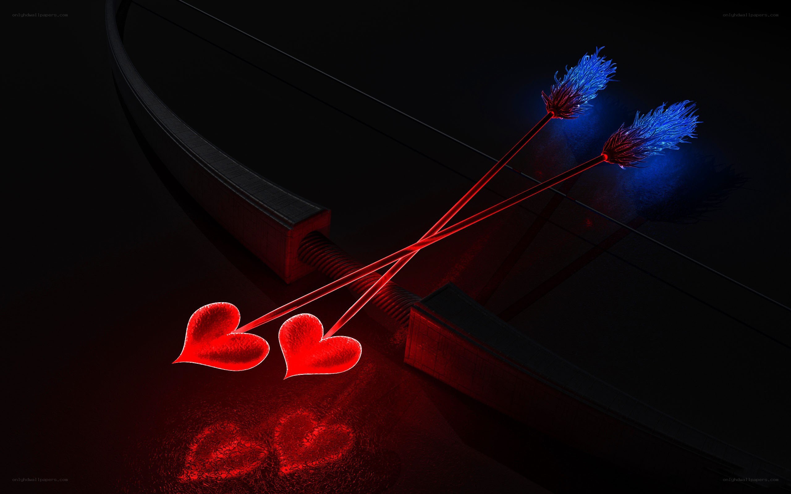 Red hearts and blue arrows