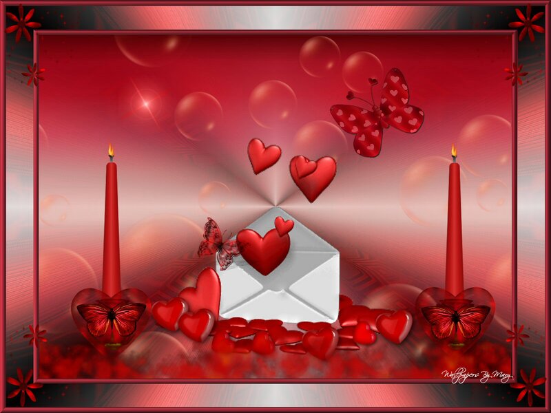 Red Hearts and Candles