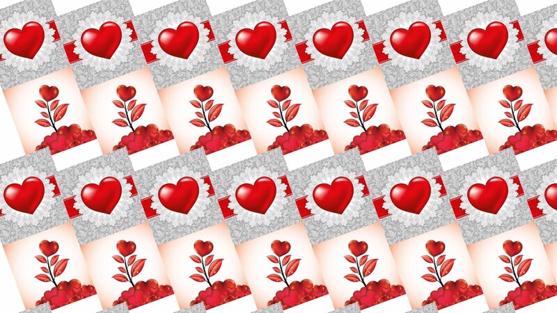 Red Hearts and Flowers — Romantic