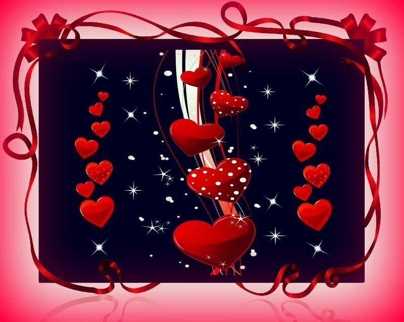 Red Hearts and Ribbons