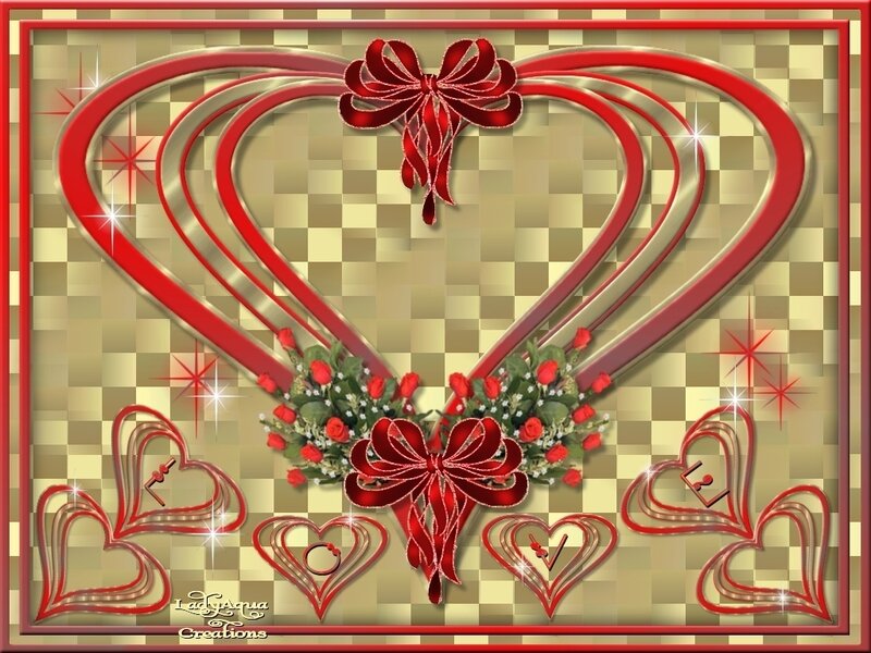 Red hearts and roses design