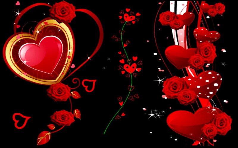 Red Hearts and Roses