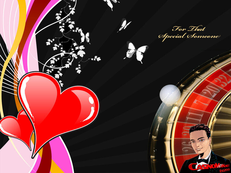 Red Hearts and Roulette Wheel — Black