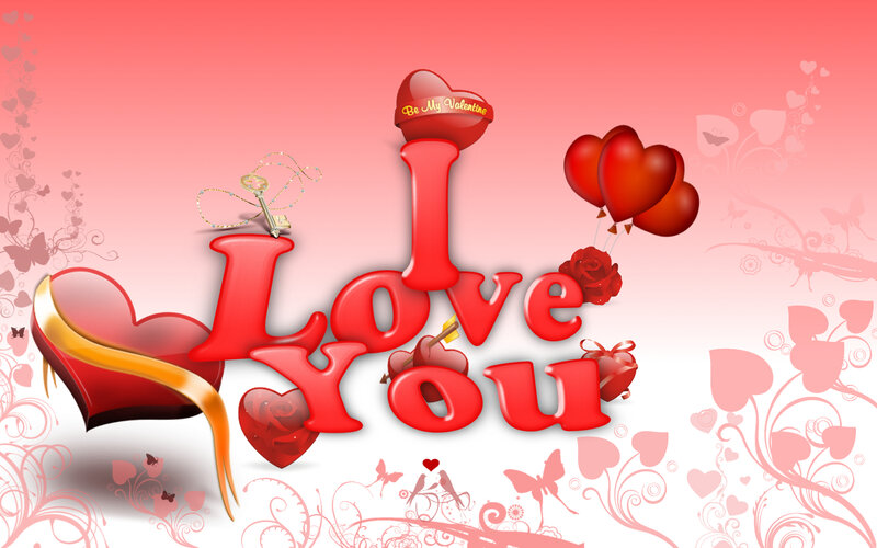 Red Hearts and Text — Romantic