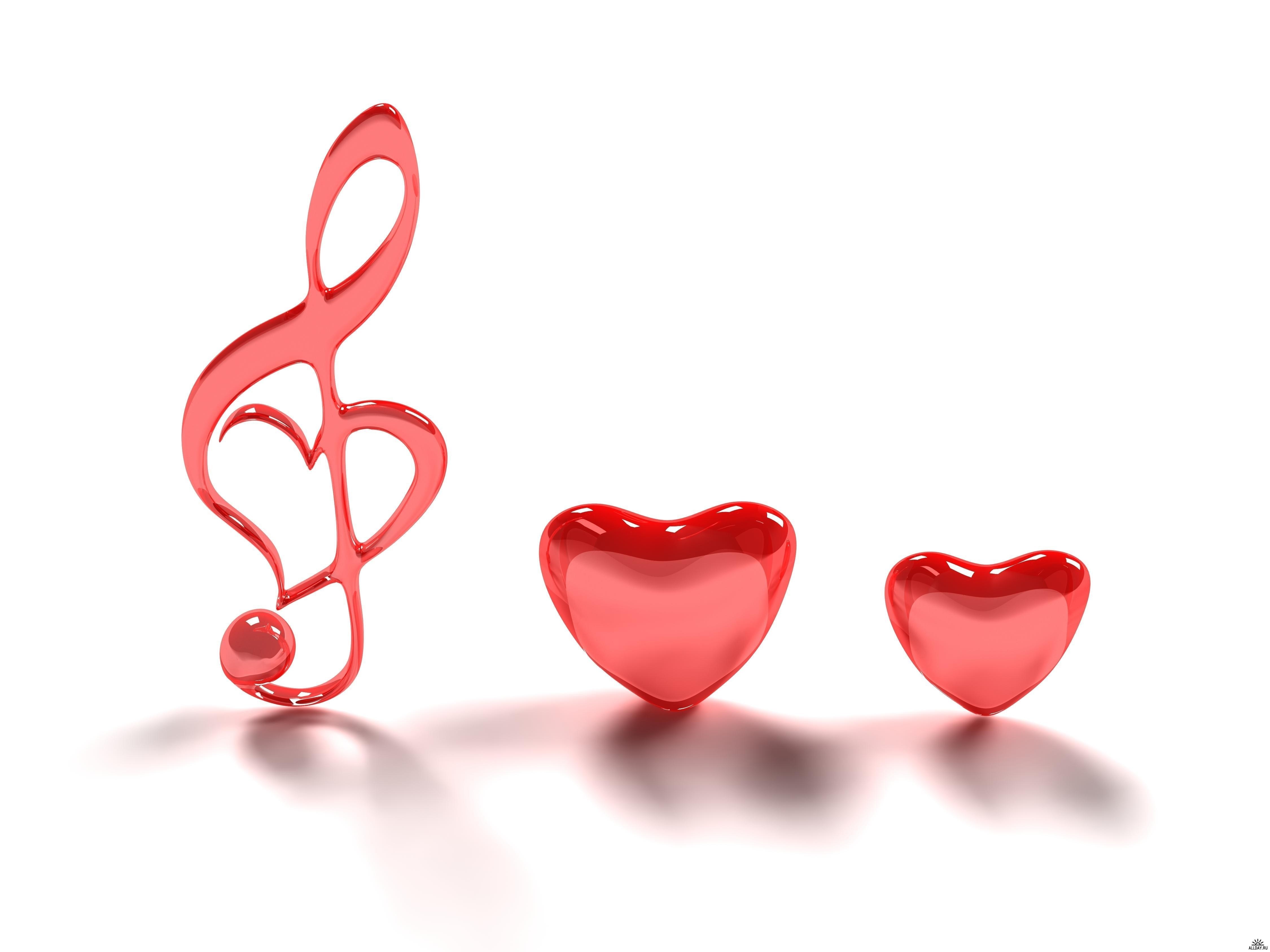 red hearts and treble clef
