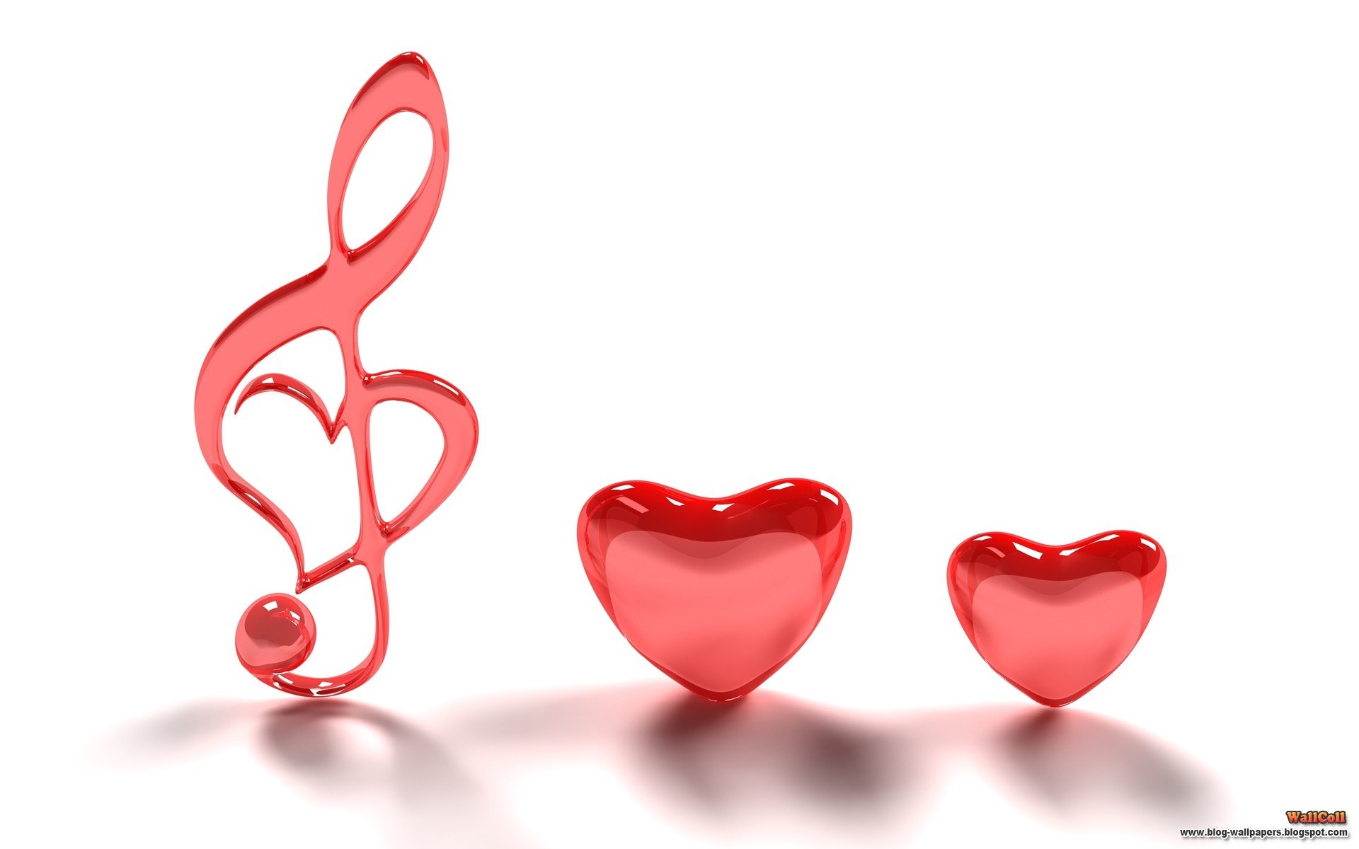 Red hearts and treble clef