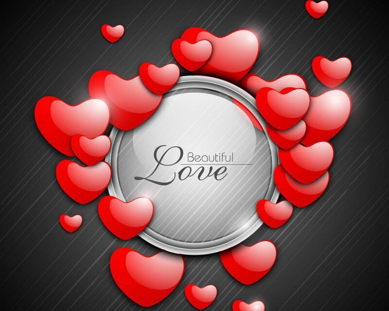 Red Hearts Around Circle