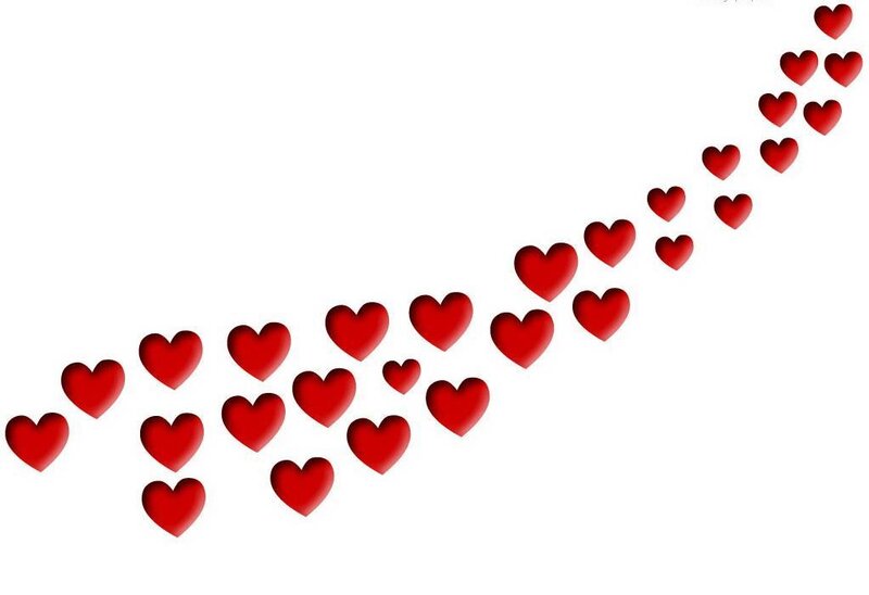 red hearts diagonal pattern