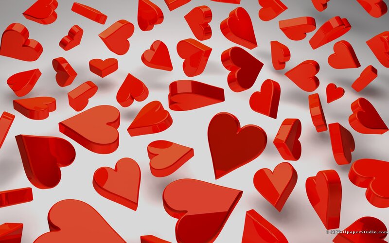 Red Hearts Floating — Calm