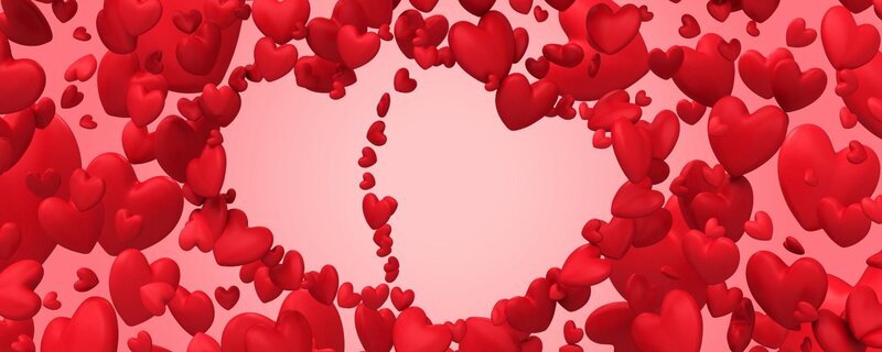 Red Hearts Floating — Festive