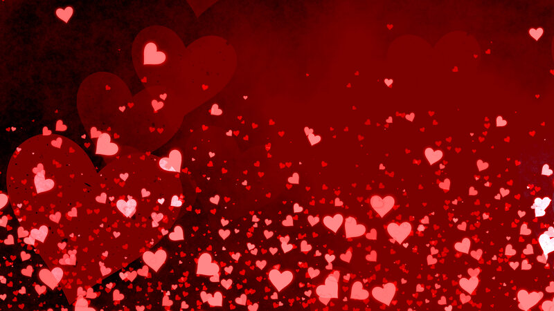 Red Hearts Floating — Romantic, Digital Art, Glow