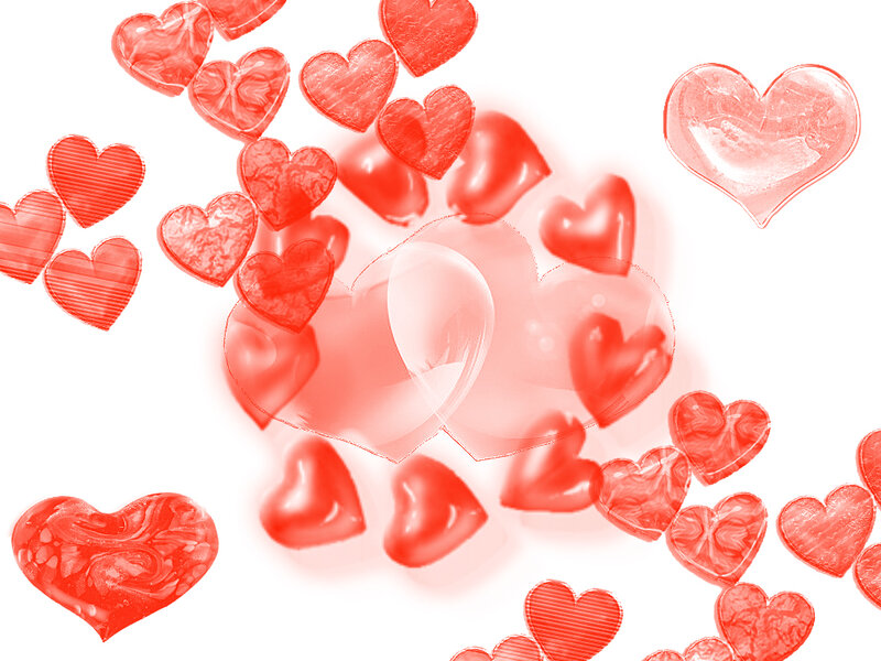 Red Hearts Floating — Romantic