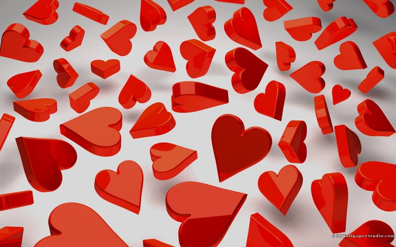 Red Hearts Floating