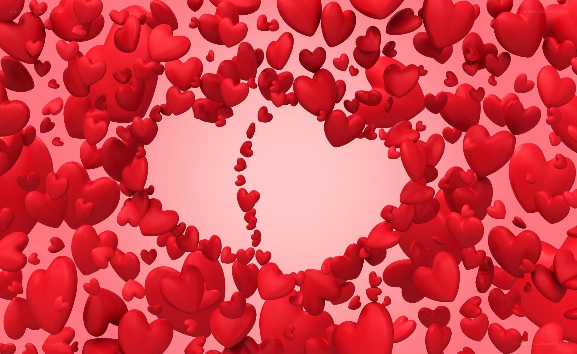 red hearts forming a heart shape