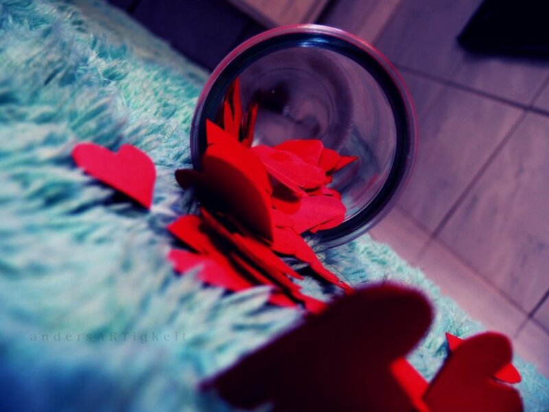 Red Hearts in Jar