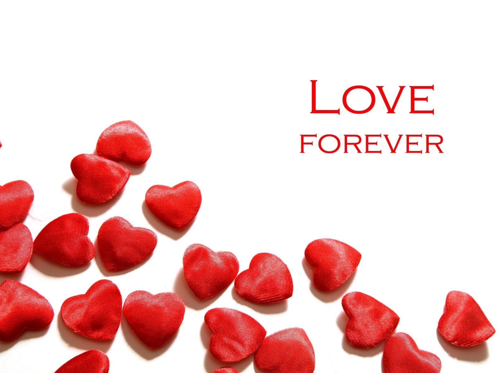 red hearts love forever