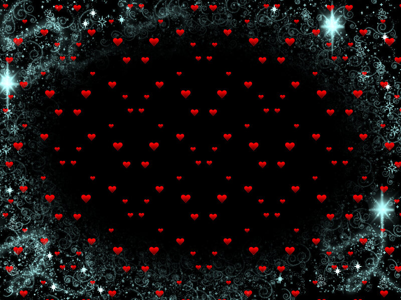Red Hearts on Black — Romantic, Night