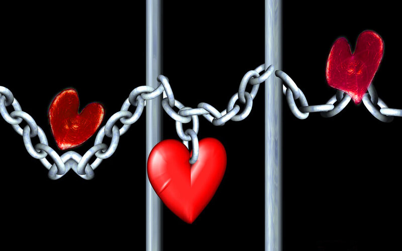 Red Hearts on Chain