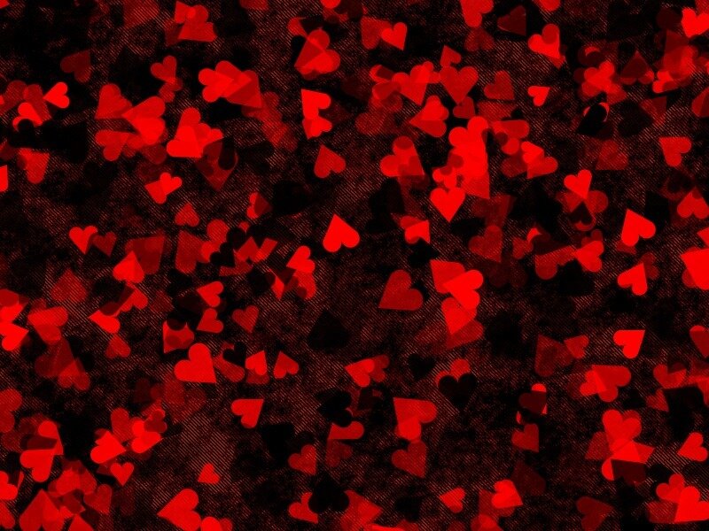 Red Hearts on Dark Background — Romantic