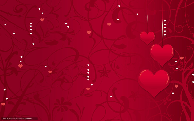 red hearts on floral background