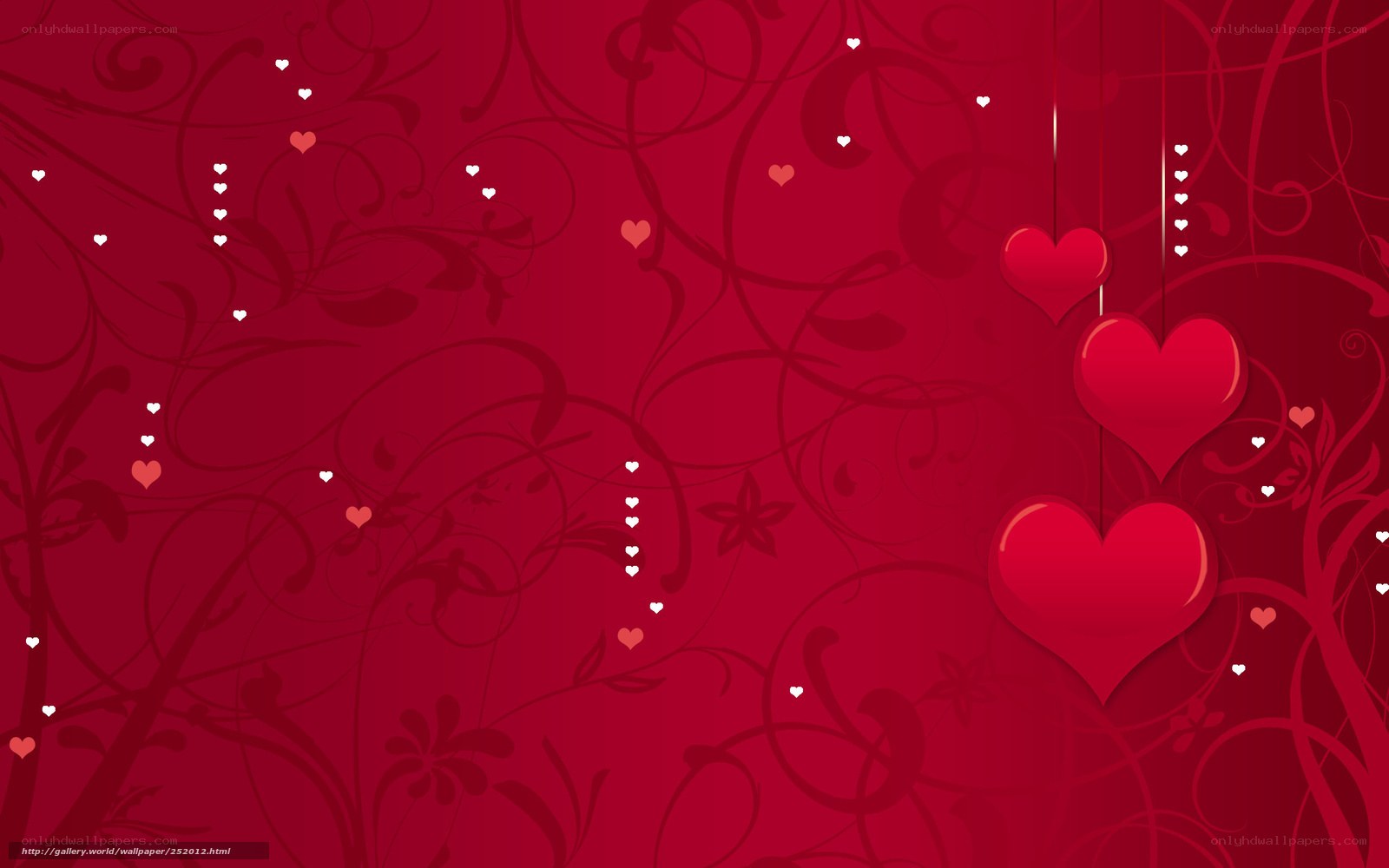 red hearts on floral background