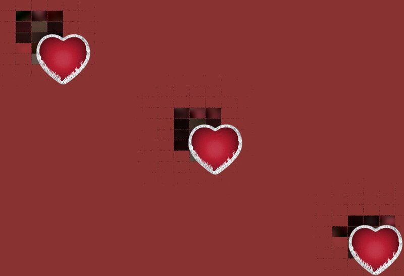 red hearts on maroon background