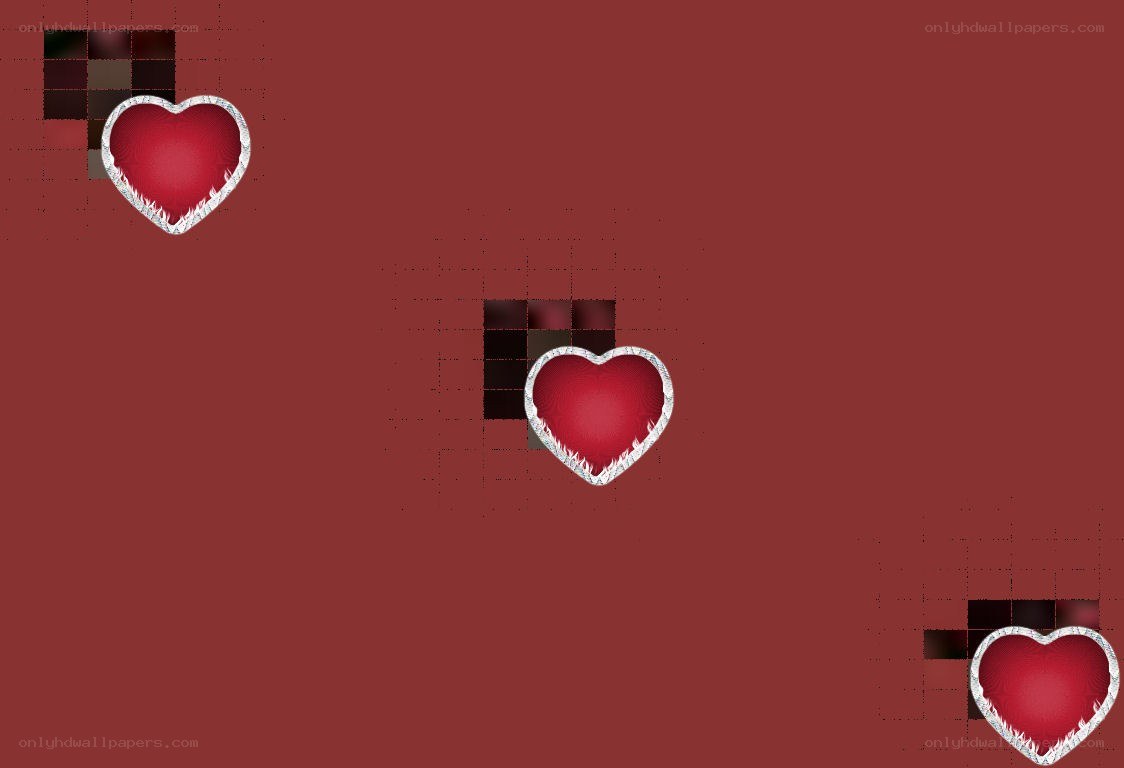 red hearts on maroon background
