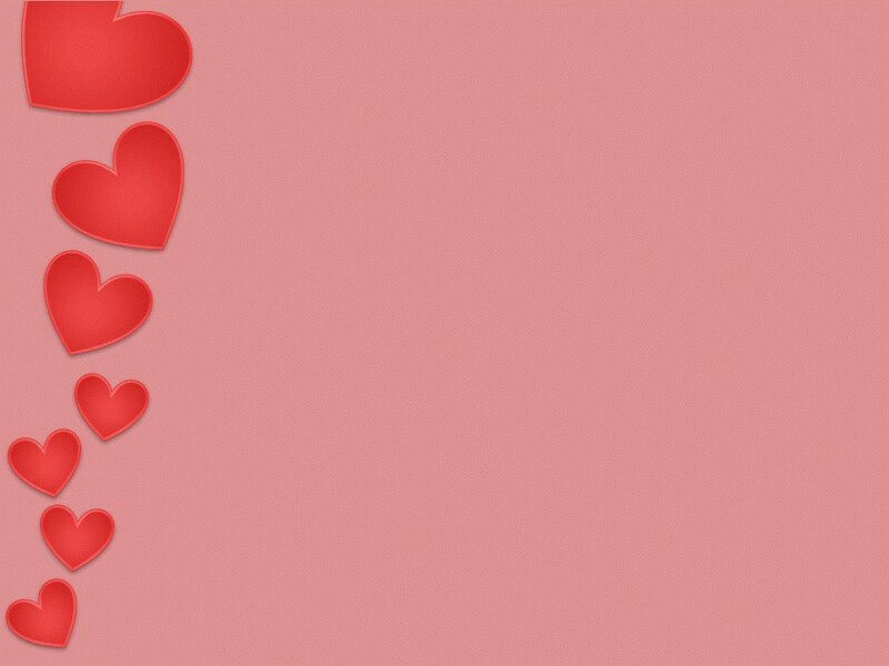 red hearts on pink background