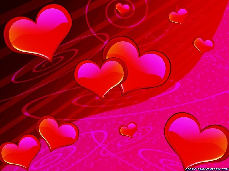 Red Hearts on Pink Background — Romantic