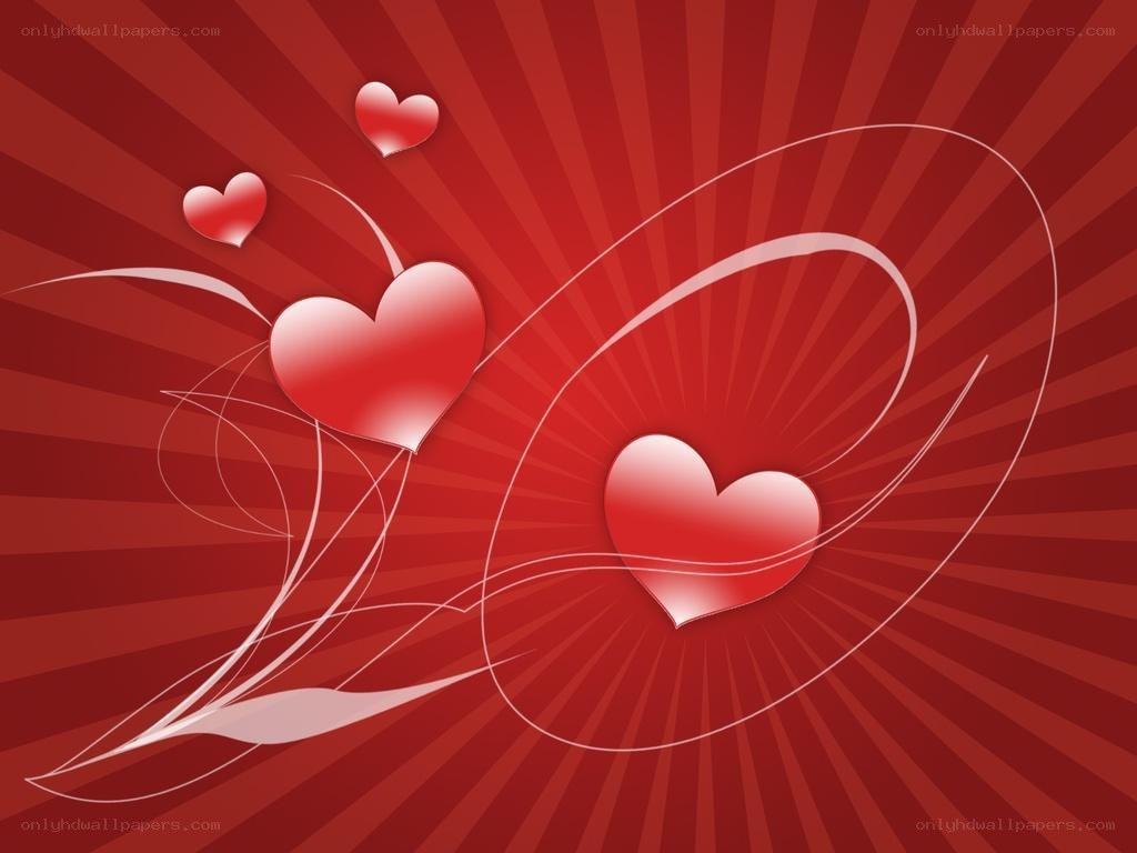 red hearts on radiant background