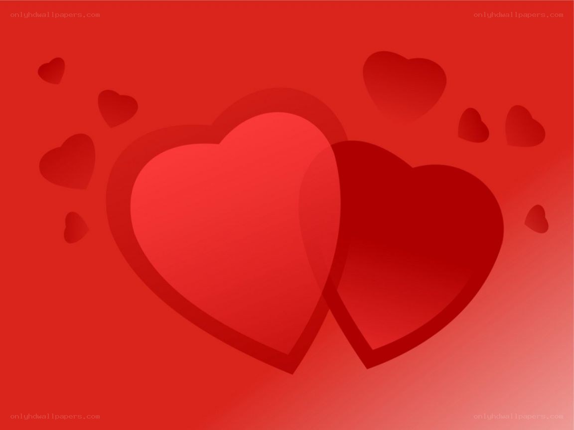 red hearts on red background
