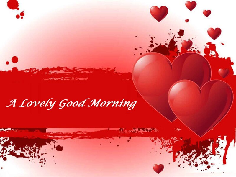 Red Hearts on Red Background — Romantic, Morning